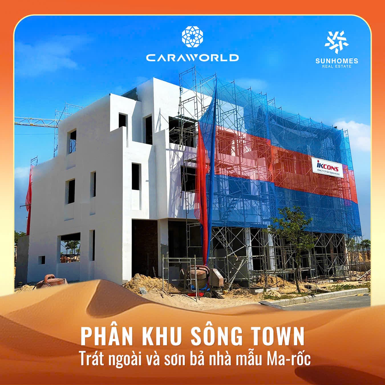 Tiến độ thực tế tại dự án Caraworld Cam Ranh phân khu Sông Town