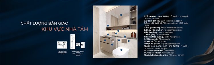 Chất lượng bàn giao khu vực nhà tắm tại The Privé