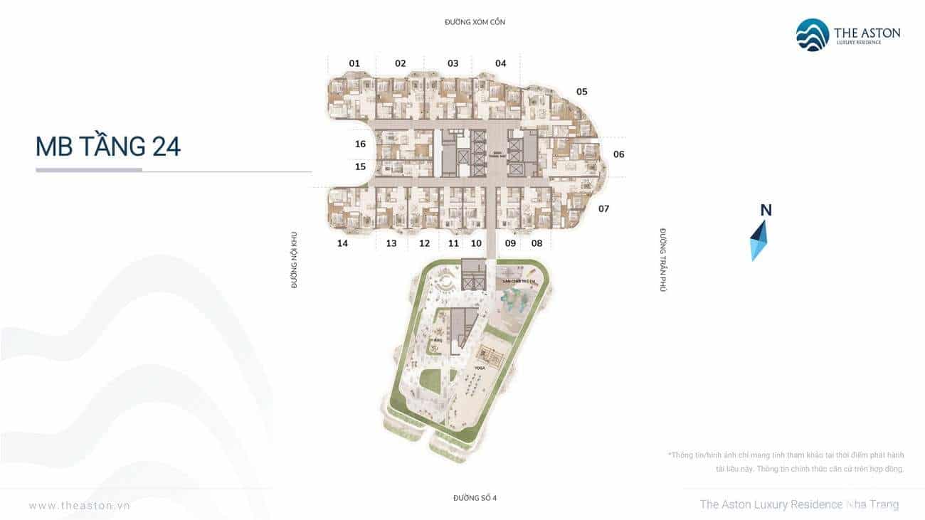  Mặt bằng tầng 24 Block Sol The Welltone Nha Trang