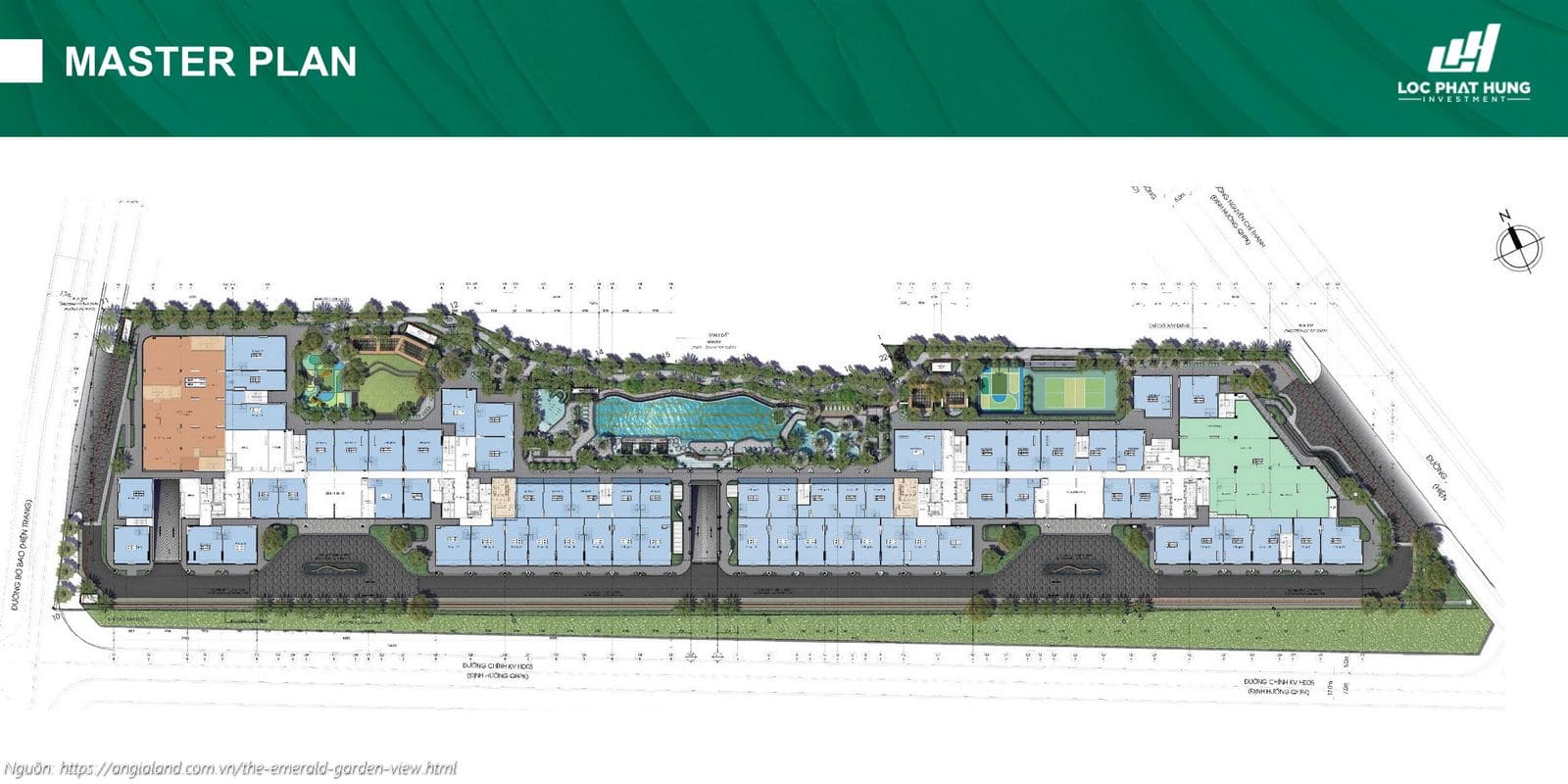 Mặt bằng Master Plan tổng thể dự án The Emerald Garden View