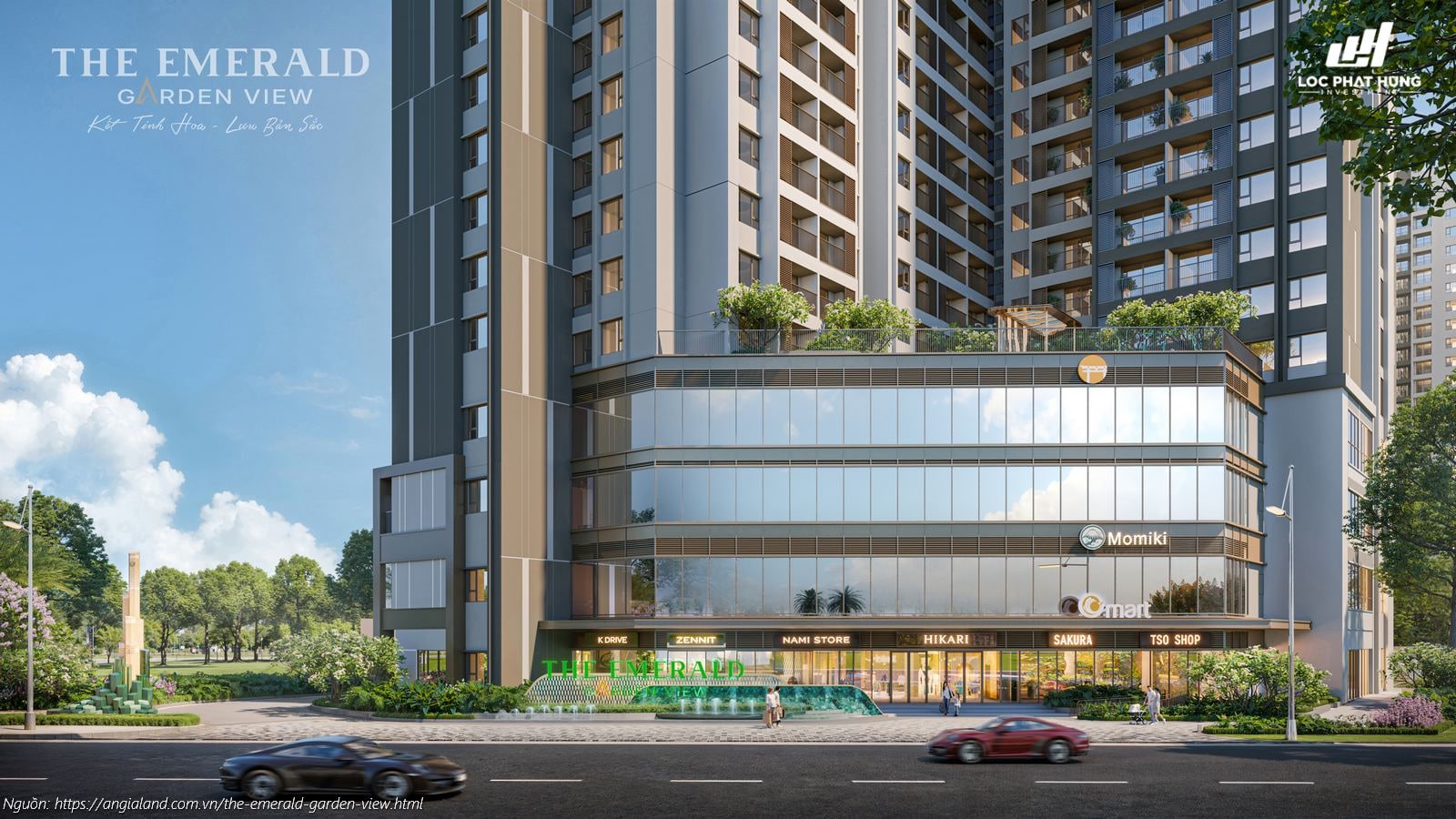 Phối cảnh Shophouse khối đế thương mại dự án The Emerald Garden View, TP.HCM