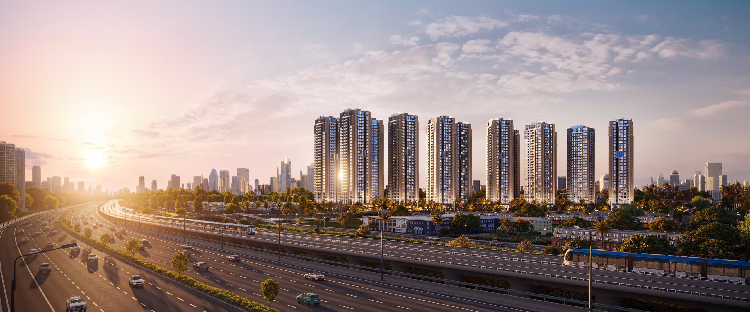 Góc nhìn phối cảnh the prive siêu đẹp từ cao tốc