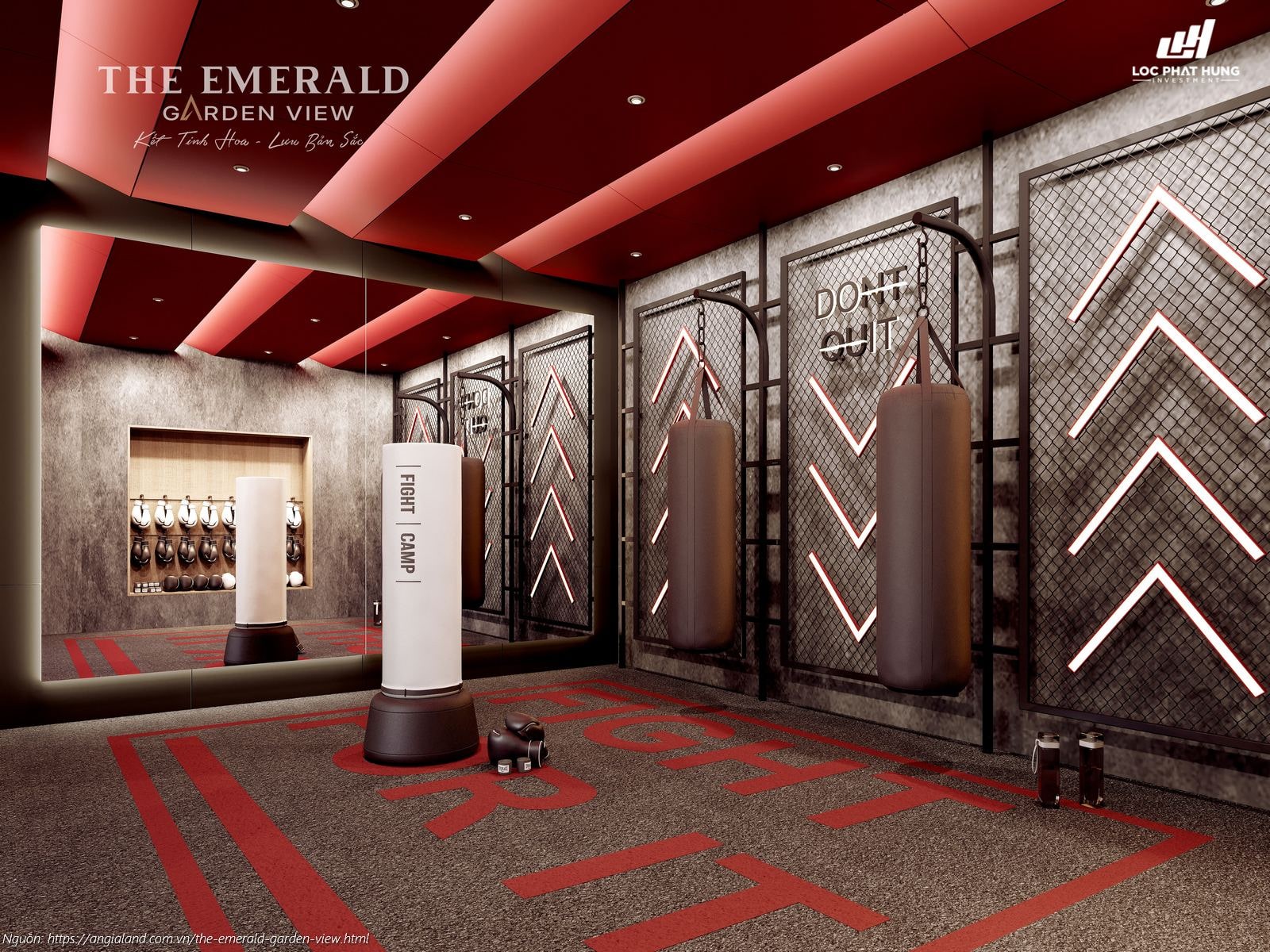 Phối cảnh tiện ích phòng Boxing tầng 4 dự án The Emerald Garden View