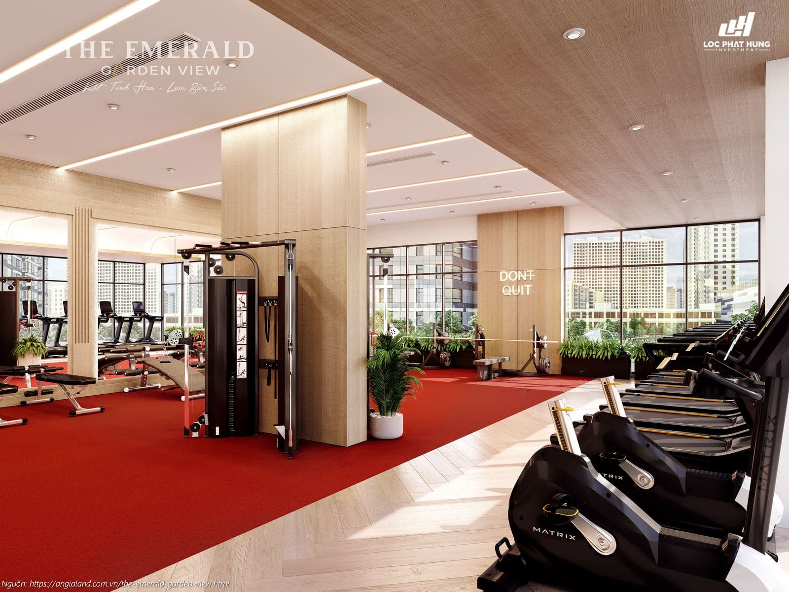 Phối cảnh tiện ích phòng Gym tầng 4 căn hộ The Emerald Garden View