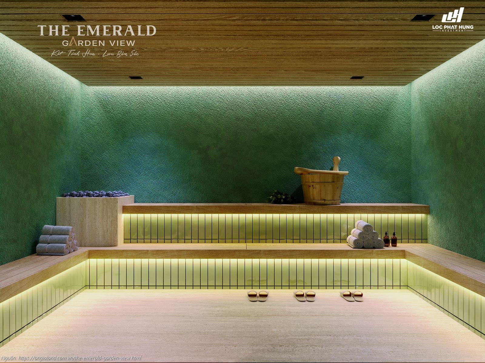 Phối cảnh tiện ích phòng Sauna Nam (xông hơi nam) tầng 1 The Emerald Garden View