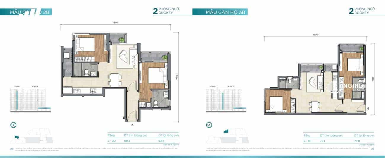 Thiết kế căn hộ 69m² - 79m² Dlusso Quận 2