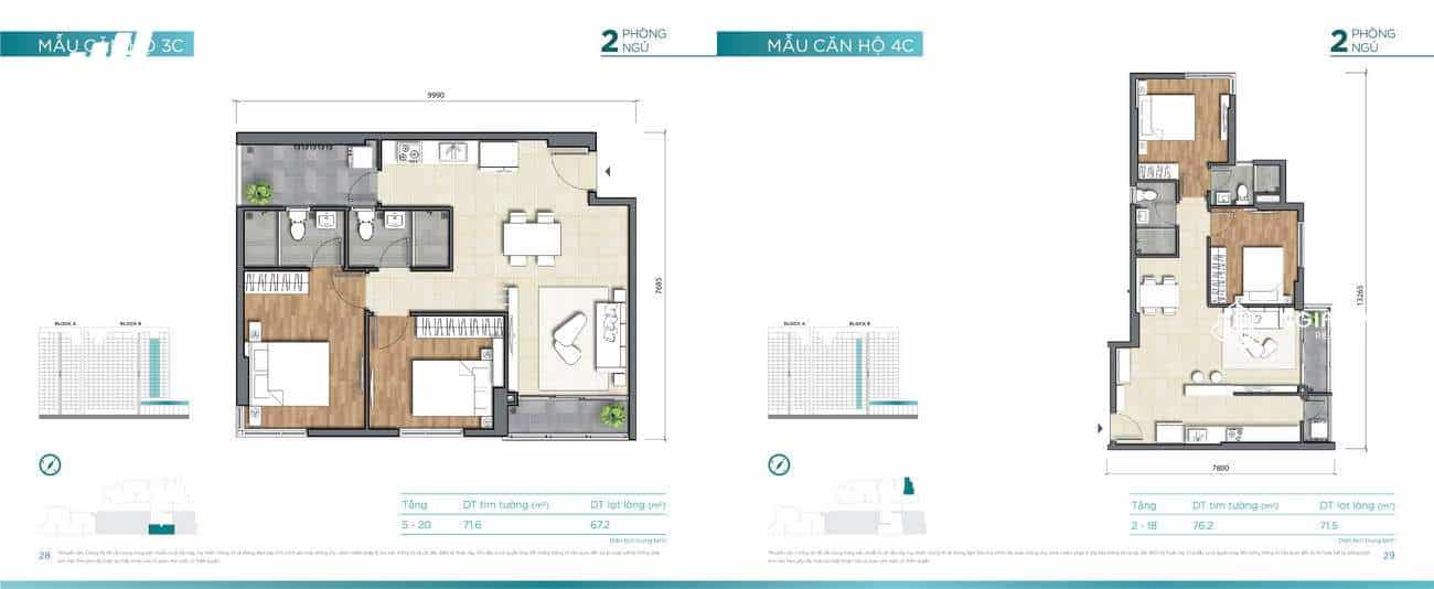 Thiết kế căn hộ 71m² Dlusso Quận 2