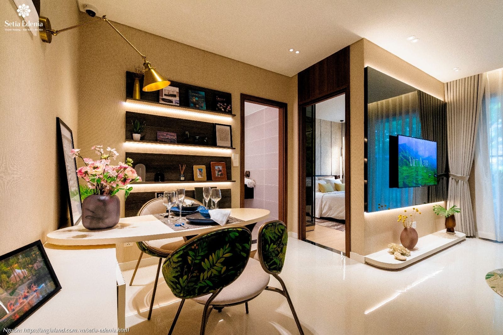 Thiết kế phòng khách nhà mẫu căn hộ Setia Edenia loại 1PN (diện tích 50m²) Thiết kế phòng khách nhà mẫu căn hộ Setia Edenia loại 1PN (diện tích 50m²)
