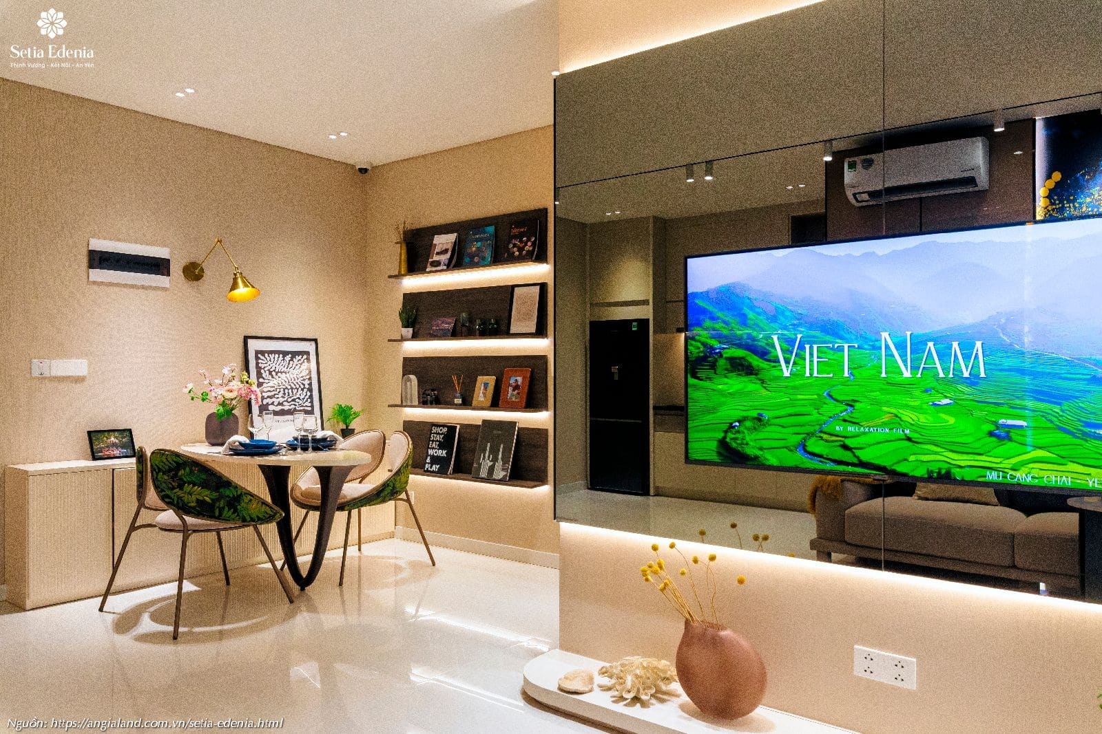 Thiet Ke Phong Khach Nha Mau Can Ho Setia Edenia 1pn 50m2 Lai Thieu 5 Thiết kế phòng khách nhà mẫu căn hộ Setia Edenia loại 1PN (diện tích 50m²)