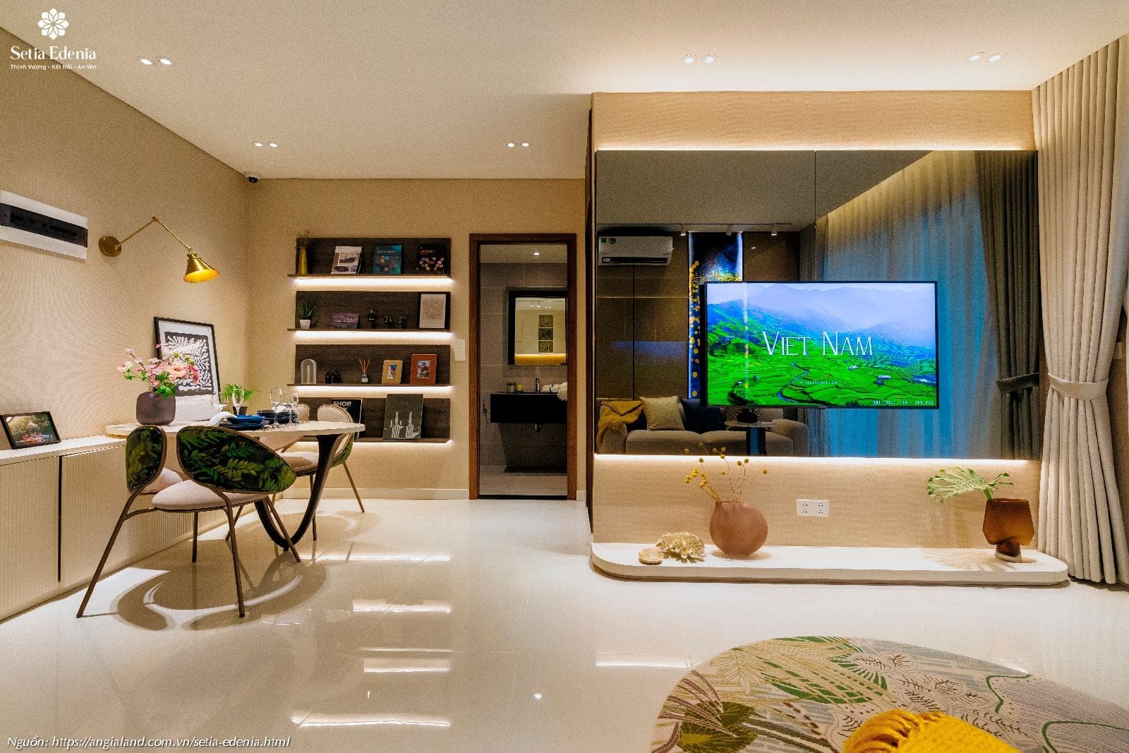 Thiết kế phòng khách nhà mẫu căn hộ Setia Edenia loại 1PN (diện tích 50m²) Thiết kế phòng khách nhà mẫu căn hộ Setia Edenia loại 1PN (diện tích 50m²)