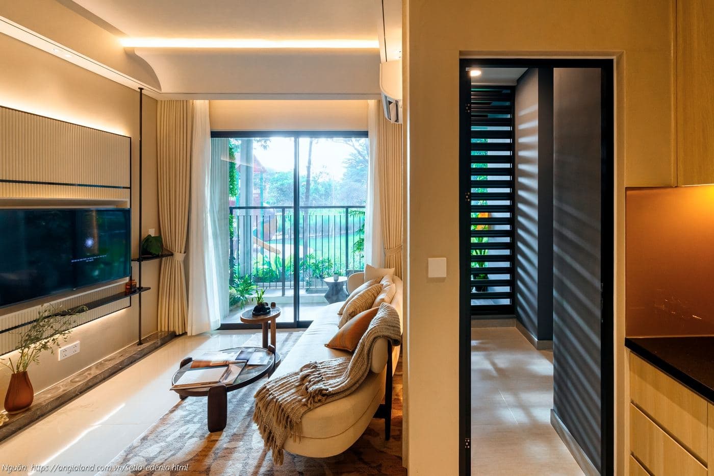 Thiết kế phòng khách nhà mẫu căn hộ Setia Edenia 2PN 2WC (diện tích 73m²) sang trọng Thiết kế phòng khách nhà mẫu căn hộ Setia Edenia 2PN 2WC (diện tích 73m²) sang trọng