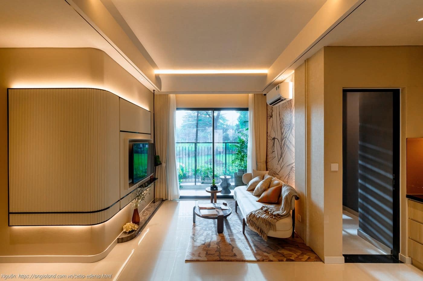 Thiết kế phòng khách nhà mẫu căn hộ Setia Edenia 2PN 2WC (diện tích 73m²) sang trọng Thiết kế phòng khách nhà mẫu căn hộ Setia Edenia 2PN 2WC (diện tích 73m²) sang trọng