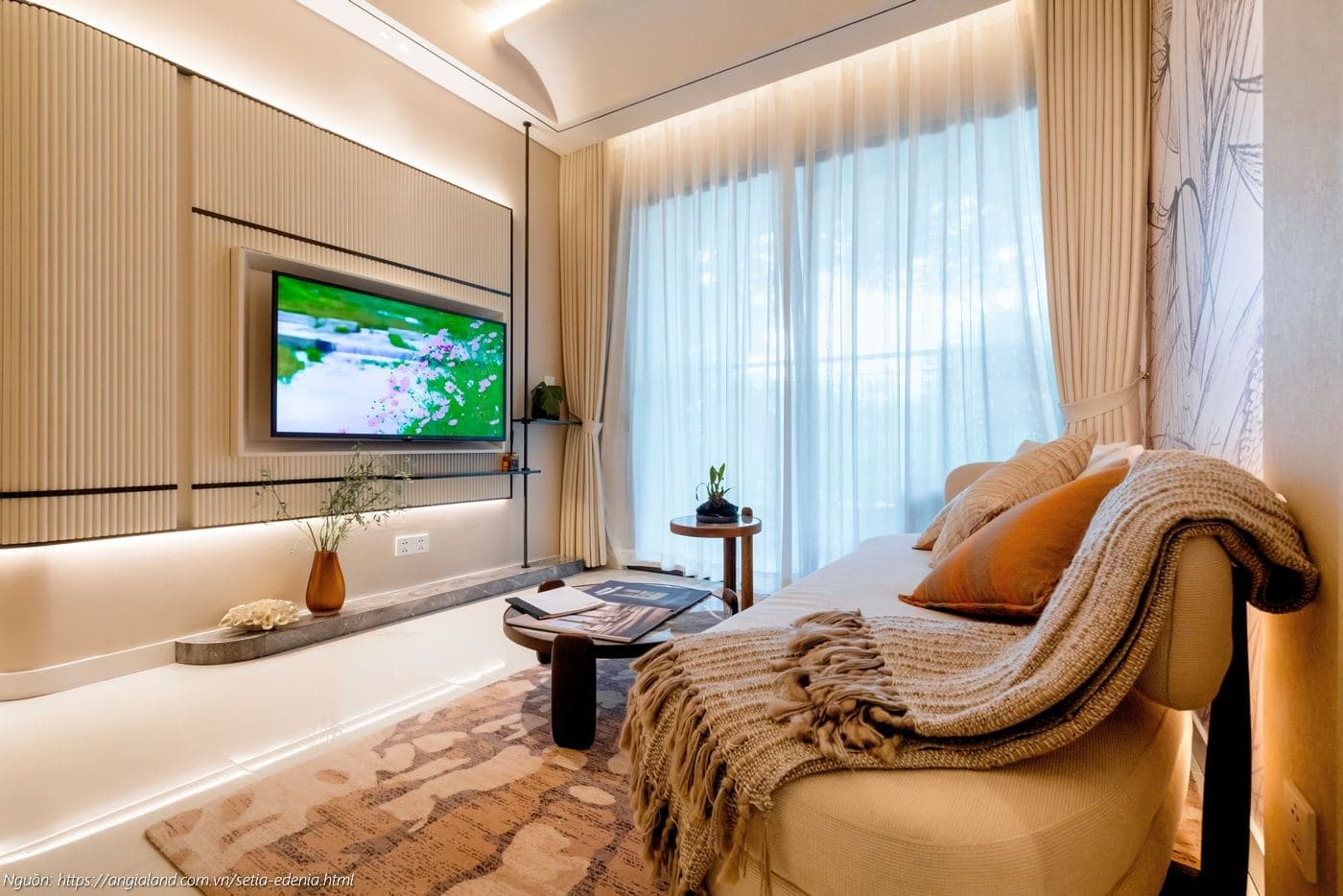 Thiết kế phòng khách nhà mẫu căn hộ Setia Edenia 2PN 2WC (diện tích 73m²) sang trọng Thiết kế phòng khách nhà mẫu căn hộ Setia Edenia 2PN 2WC (diện tích 73m²) sang trọng