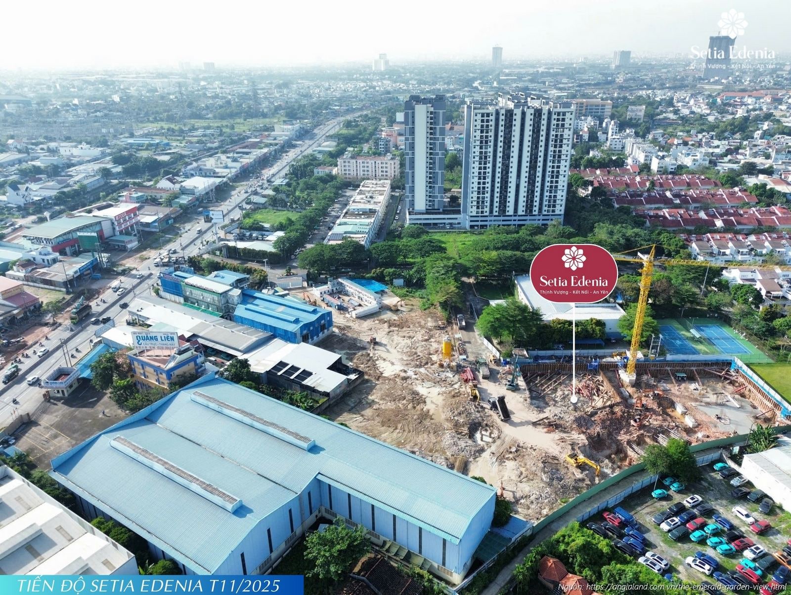Cập nhật tiến độ xây dựng mới nhất dự án Setia Edenia ngày 19/11/2025 tại Lái Thiêu