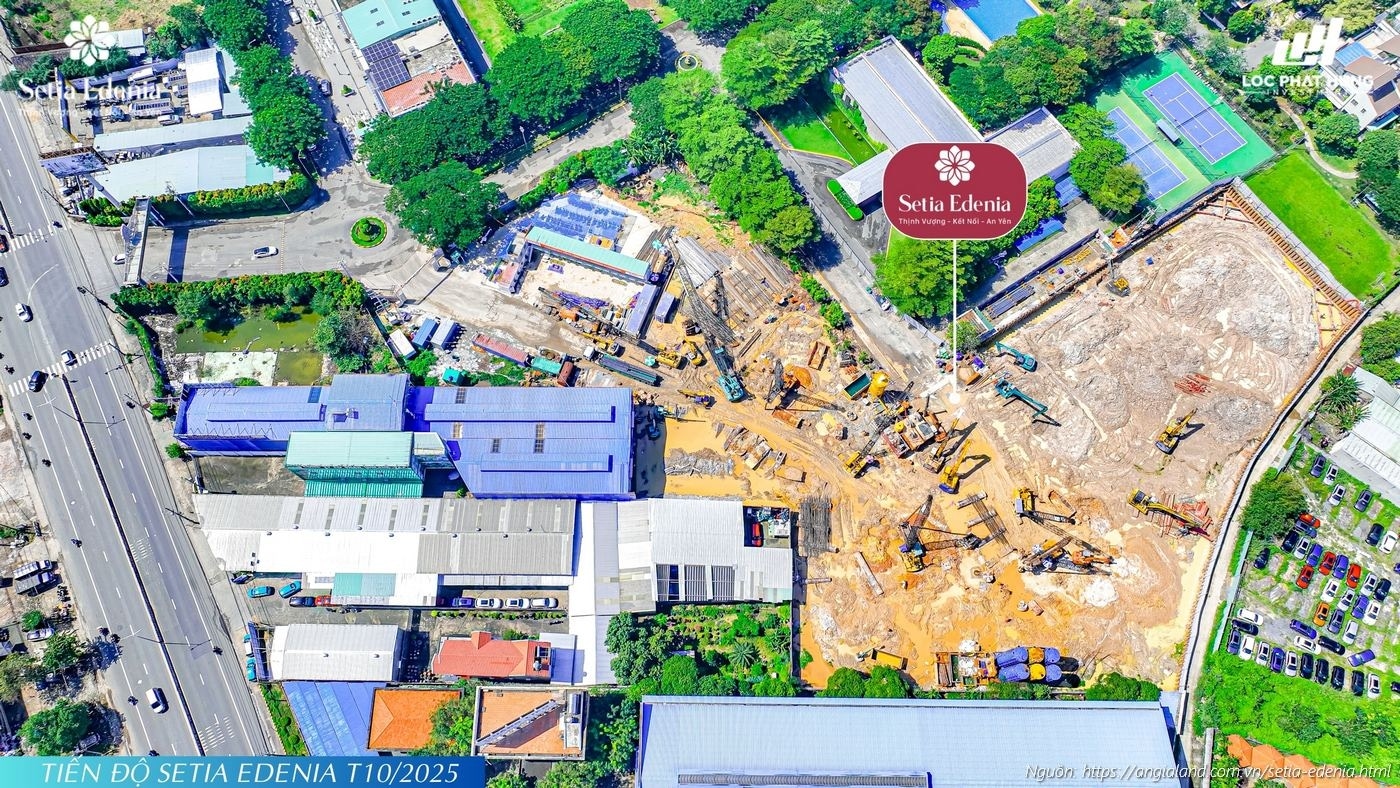 Cập nhật tiến độ xây dựng tháng 10/2025 dự án Setia Edenia, Phường Lái Thiêu, TP. Hồ Chí Minh Cập nhật tiến độ xây dựng tháng 10/2025 dự án Setia Edenia, Phường Lái Thiêu, TP. Hồ Chí Minh
