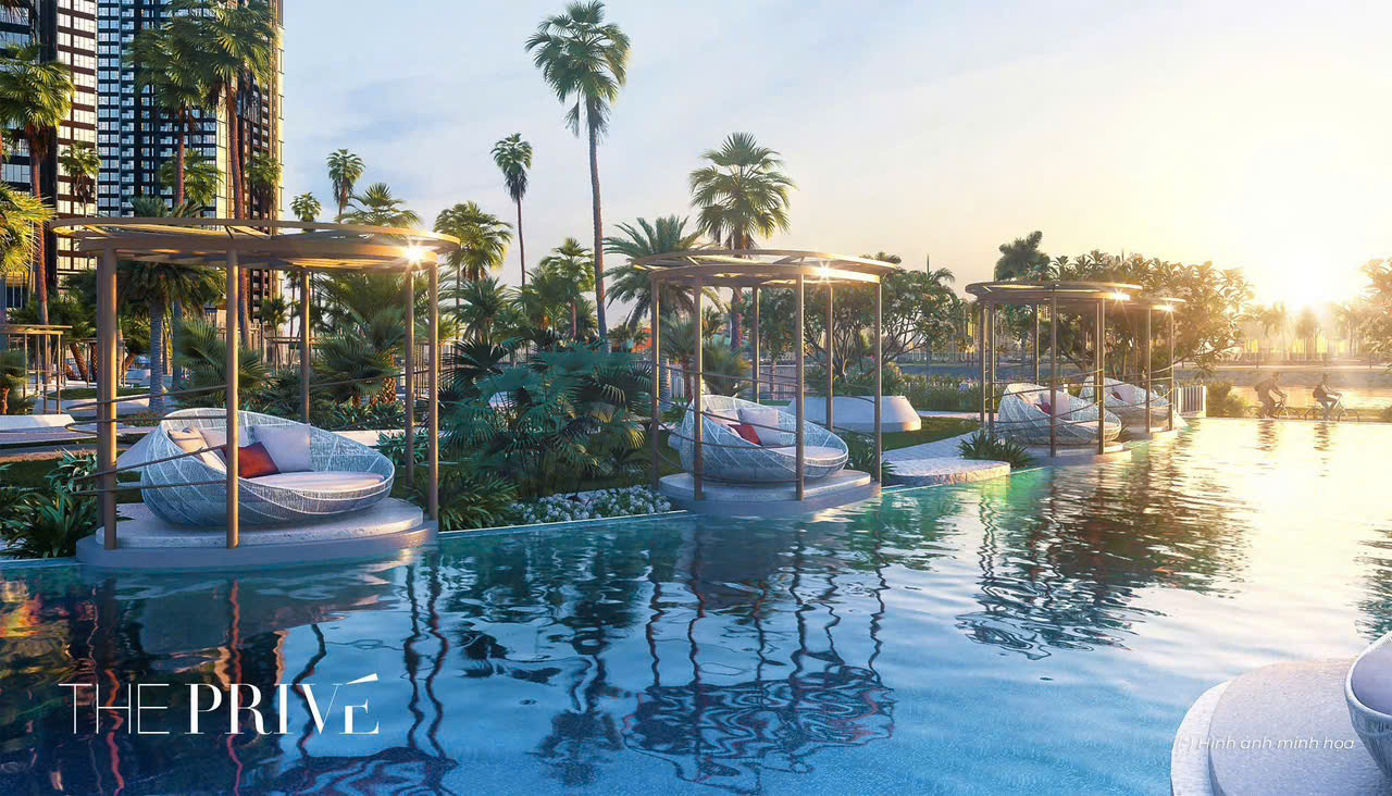 Tiện ích hồ bơi bên trong dự án the prive